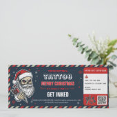 Christmas Tattoo Gift Certificate BlueCard Voucher Kaart (Staand voorkant)