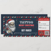 Christmas Tattoo Gift Certificate BlueCard Voucher Kaart (Voorkant / Achterkant)