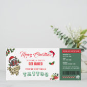 Christmas Tattoo Gift Certificate Card Voucher Kaart (Staand voorkant)