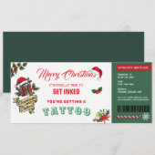 Christmas Tattoo Gift Certificate Card Voucher Kaart (Voorkant / Achterkant)