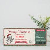 Christmas Tattoo Gift Certificate Card Voucher Kaart (Staand voorkant)