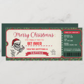 Christmas Tattoo Gift Certificate Card Voucher Kaart (Voorkant / Achterkant)