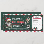 Christmas Tattoo Gift Certificate Card Voucher Kaart (Voorkant / Achterkant)