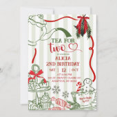 Christmas Tea 2nd Birthday Scribble Hand Drawn  Kaart (Voorkant)