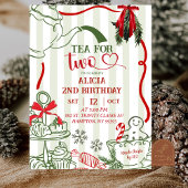 Christmas Tea 2nd Birthday Scribble Hand Drawn Kaart