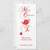 Christmas Tea Custom Menu Rode theepot Kaart (Achterkant)