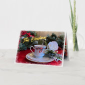 Christmas Tea Foil Photo Folded Card Folie Wenskaart (Voorkant)