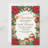 Christmas Tea Holiday Party Invitation Kaart (Voorkant)