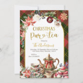 Christmas Tea Holiday Party Invitation Kaart (Voorkant)