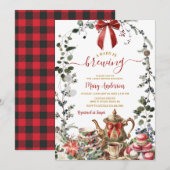 Christmas Tea Party Baby is Brewing Baby Shower Kaart (Voorkant / Achterkant)