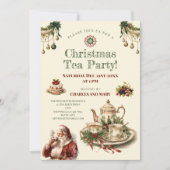 Christmas Tea Party Uitnodiging Sjabloon (Voorkant)