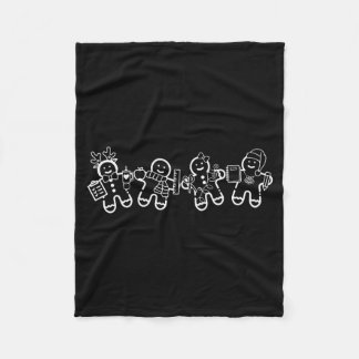 Christmas Teacher Cute Gingerbread Cookies Funny H Fleece Deken