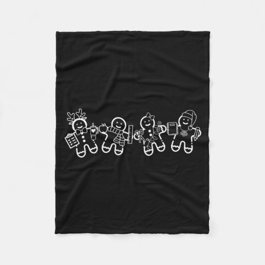 Christmas Teacher Cute Gingerbread Cookies Funny H Fleece Deken (Voorkant)