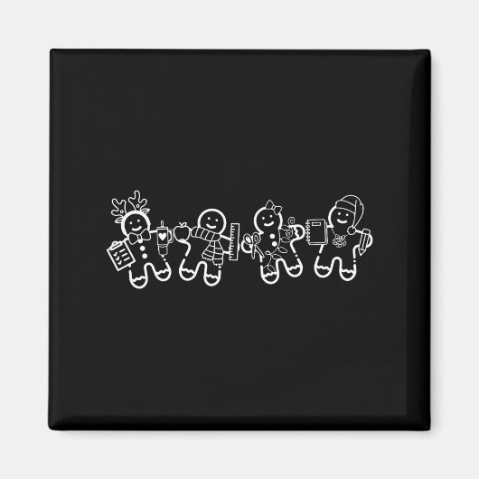Christmas Teacher Cute Gingerbread Cookies Funny H Magneet (Voorkant)