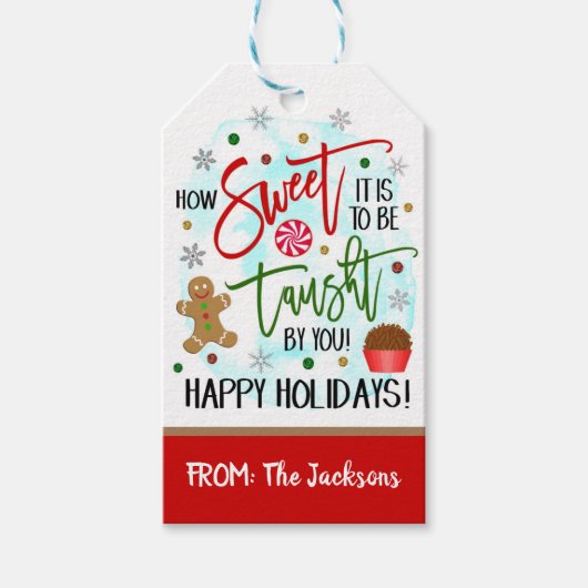 Christmas Teacher Gift Label Cadeaulabel (Voorkant)