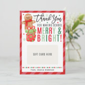 Christmas Teacher Gingerbread Gift Card Holder Kaart (Staand voorkant)