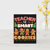 Christmas Teacher Of Smart Cookies Funny Cute Ging Kaart (Gele Bloem)