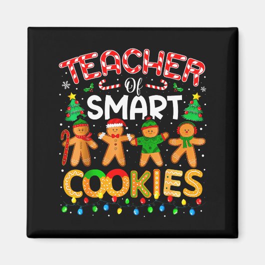 Christmas Teacher Of Smart Cookies Funny Cute Ging Magneet (Voorkant)