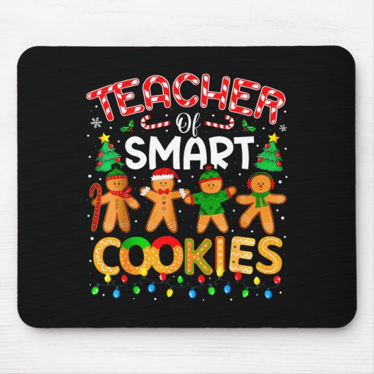 Christmas Teacher Of Smart Cookies Funny Cute Ging Muismat (Voorkant)