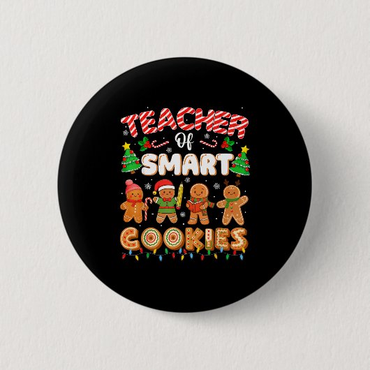 Christmas Teacher Of Smart Cookies Funny Cute Ging Ronde Button 5,7 Cm (Voorkant)