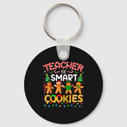 Christmas Teacher Of Smart Cookies Funny Cute Ging Sleutelhanger (Voorkant)
