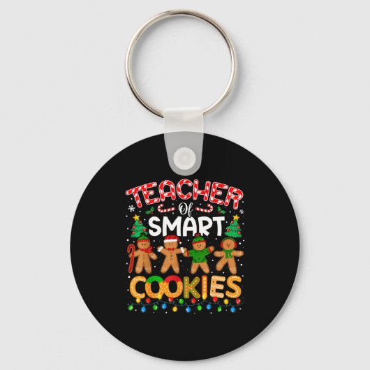 Christmas Teacher Of Smart Cookies Funny Cute Ging Sleutelhanger (Voorkant)
