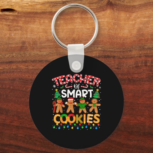 Christmas Teacher Of Smart Cookies Funny Cute Ging Sleutelhanger (Voorkant)