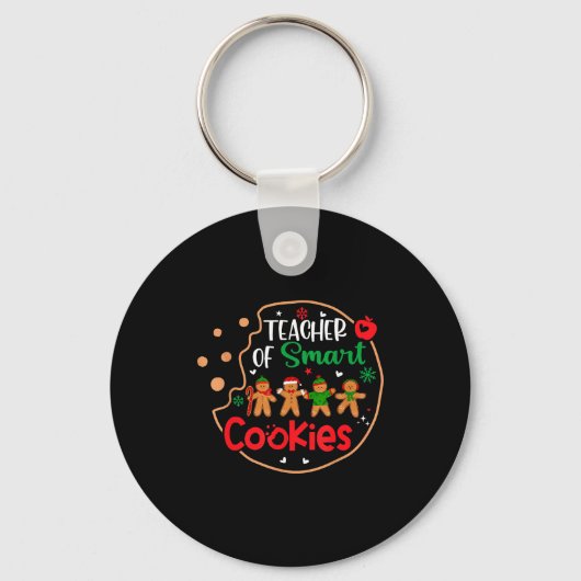 Christmas Teacher Of Smart Cookies Funny Cute Ging Sleutelhanger (Voorkant)