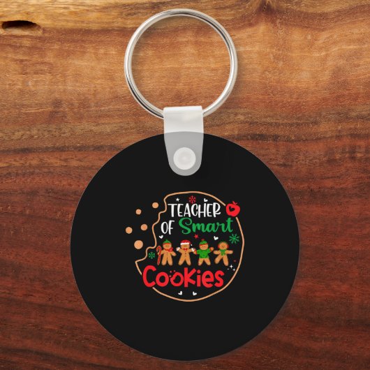 Christmas Teacher Of Smart Cookies Funny Cute Ging Sleutelhanger (Voorkant)