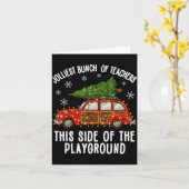 Christmas Teacher Squad Festive Car Tree Lights Xm Kaart (Gele Bloem)