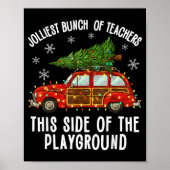 Christmas Teacher Squad Festive Car Tree Lights Xm Poster (Voorkant)