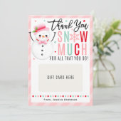 Christmas Teacher Thank You Pink Gift Card Holder Kaart (Staand voorkant)