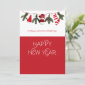 Christmas Teacher Thank You Red Gift card Holder Feestdagenkaart (Staand voorkant)