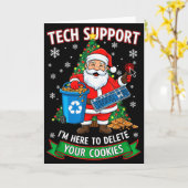 Christmas Tech Support Here To Delete Funny Cookie Kaart (Gele Bloem)