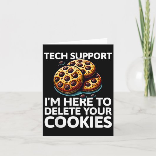 Christmas Tech Support hier om cookies Xmas C te v Kaart (Voorkant)