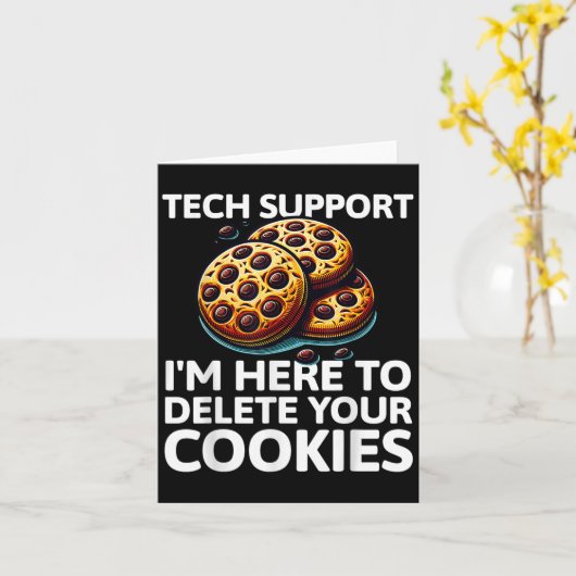 Christmas Tech Support hier om cookies Xmas C te v Kaart (Gele Bloem)