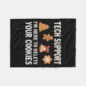 Christmas Tech Support hier om cookies Xmas M te v Fleece Deken (Voorkant (Horizontaal))