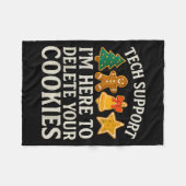 Christmas Tech Support hier om cookies Xmas M te v Fleece Deken (Voorkant (Horizontaal))