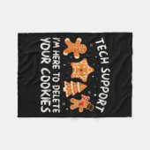 Christmas Tech Support hier om cookies Xmas M te v Fleece Deken (Voorkant (Horizontaal))