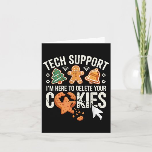 Christmas Tech Support hier om cookies Xmas M te v Kaart (Voorkant)