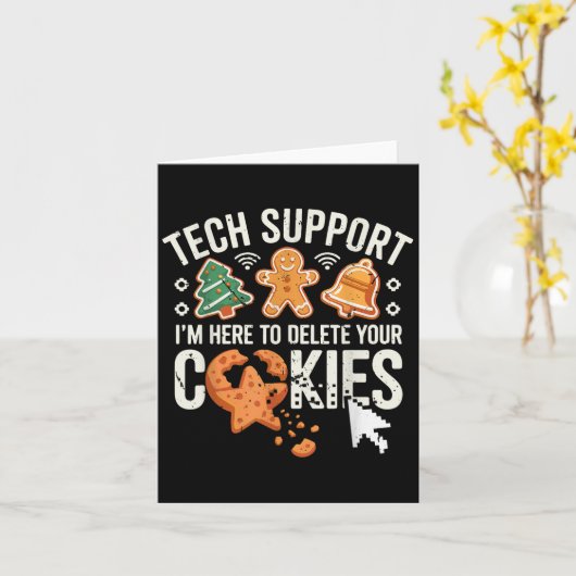 Christmas Tech Support hier om cookies Xmas M te v Kaart (Gele Bloem)