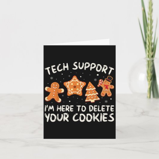 Christmas Tech Support hier om cookies Xmas M te v Kaart (Voorkant)