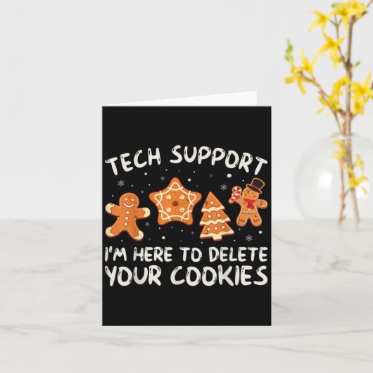 Christmas Tech Support hier om cookies Xmas M te v Kaart (Gele Bloem)