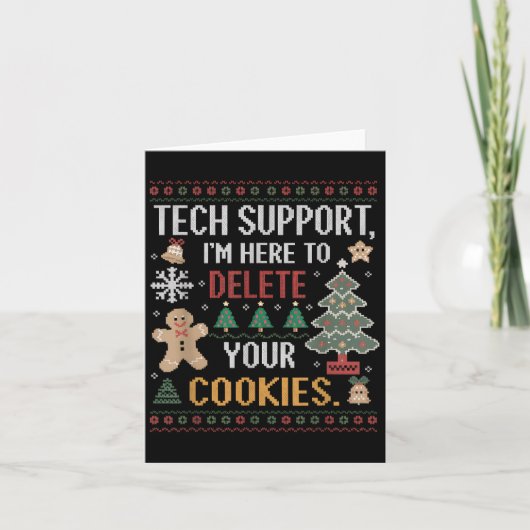 Christmas Tech Support hier om cookies Xmas M te v Kaart (Voorkant)