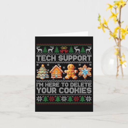Christmas Tech Support hier om cookies Xmas M te v Kaart (Gele Bloem)