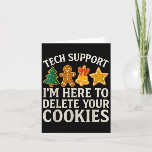 Christmas Tech Support hier om cookies Xmas M te v Kaart (Voorkant)