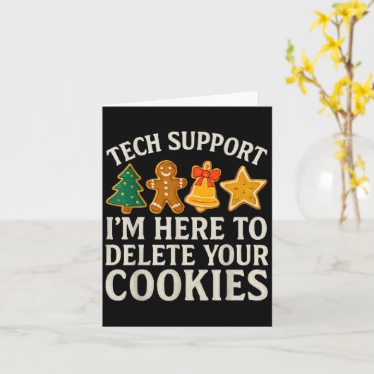 Christmas Tech Support hier om cookies Xmas M te v Kaart (Gele Bloem)