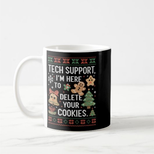 Christmas Tech Support hier om cookies Xmas M te v Koffiemok (Links)