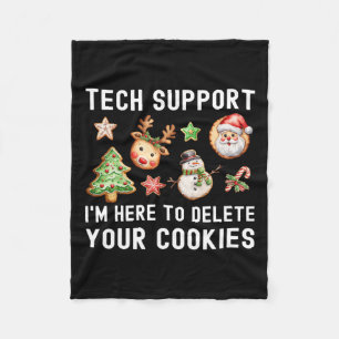 Christmas Tech-support hier om cookies Xmas te ver Fleece Deken