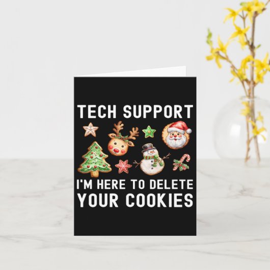Christmas Tech-support hier om cookies Xmas te ver Kaart (Gele Bloem)